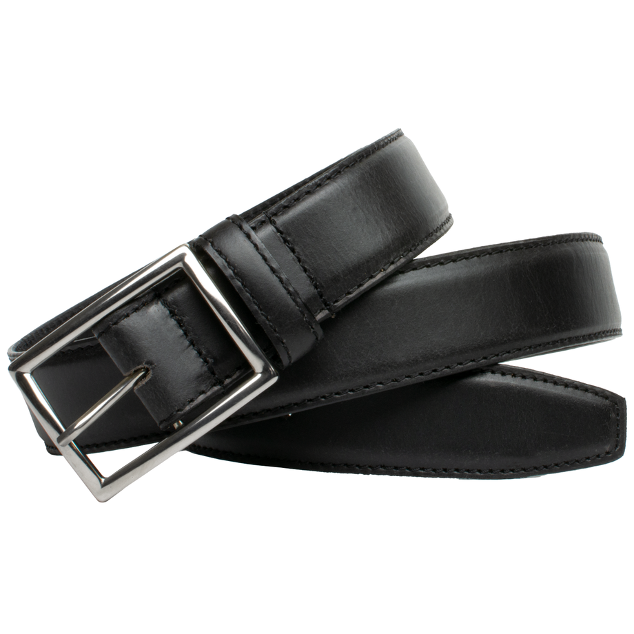 The Entrepreneur Titanium Black Leather Belt II by Nickel Smart®