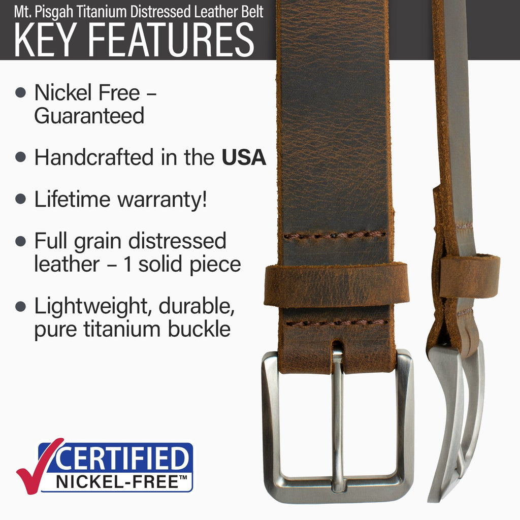 Hypoallergenic lightweight durable pure titanium buckle; handmade in the USA; lifetime warranty