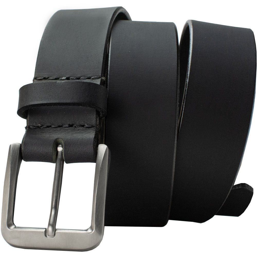 Smoky Mountain Titanium Belt by Nickel Smart. Black strap; silver-tone titanium buckle.