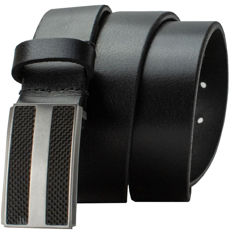 Genuine Leather Dress Belt with Titanium/Carbon Fiber Buckle Genuine Leather Dress Belt with Titanium/Carbon Fiber Buckle