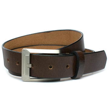 men's dress belt unique buckle minimalist square sculptural titanium 32mm Silver Square Titanium Black Leather Belt