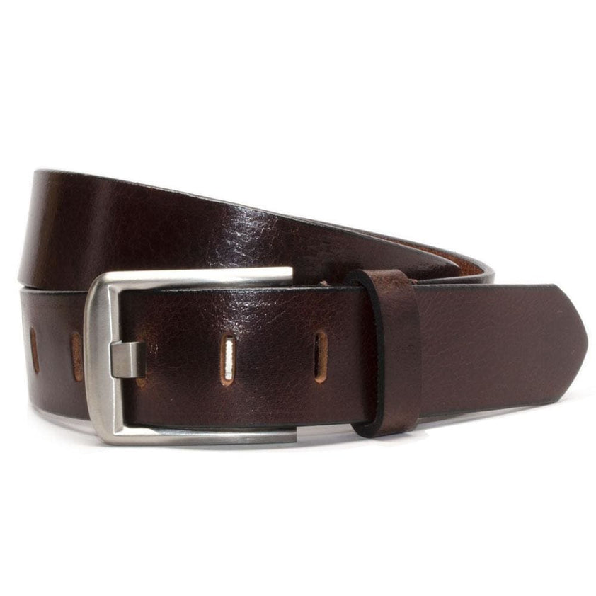 Made in USA | Brown Genuine Leather Belt | Titanium Buckle | Guarantee ...